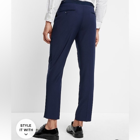 [Express] NWT Slim Navy Performance Stretch
Wool-Blend Tuxedo Pant - Picture 2 of 6
